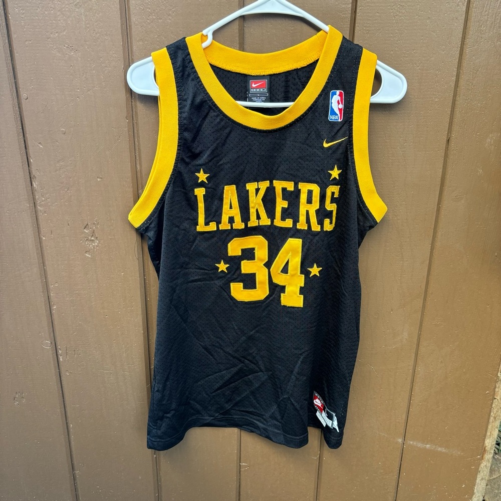Shaquille O'Neal #34 Rare VTG Nike Los Angeles Lakers Rewind Jersey Youth Large